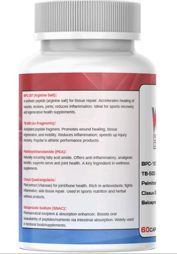 Wolverine (BPC-157 1000mcg + TB500 1250mcg) 60 Capsules